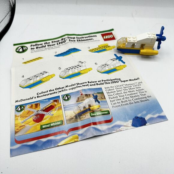 Vintage 1980s McDonalds Happy Meal LEGO Basic: Sea Skimmer (1649) With Guide - Picture 2 of 10